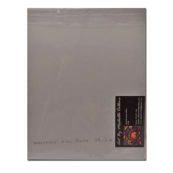 Colorful Orange Matted Abstract Art Print MariTime Artist Signed - Picture 2 of 8